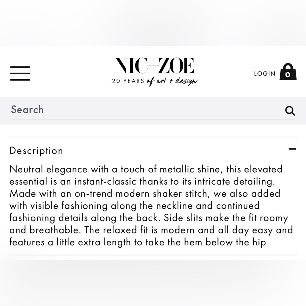 💛NWT NIC+ZOE GLISTEN UP VNECK SWEATER IN COLOR PROSECCO SIZE LARGE - Picture 7 of 13